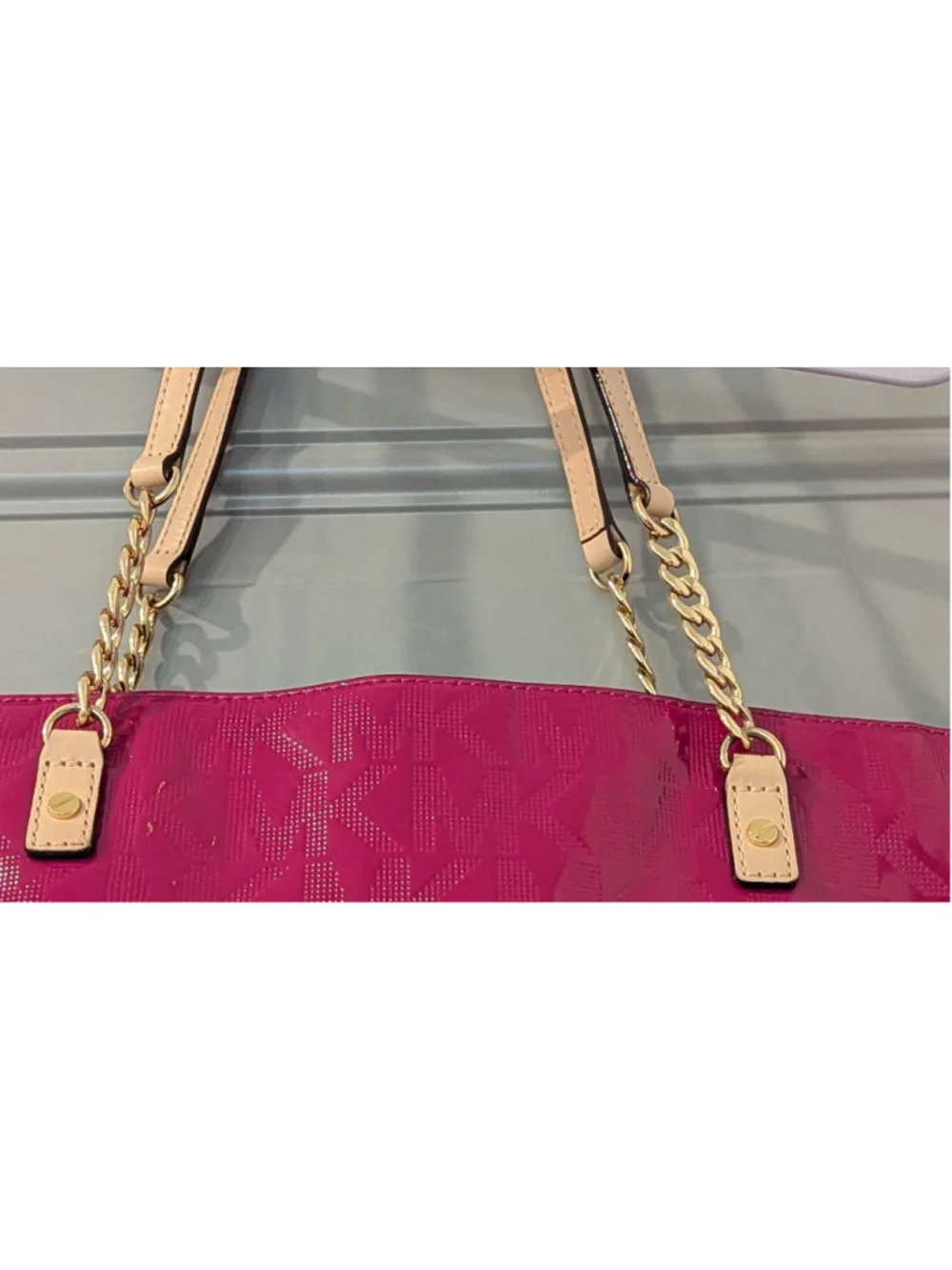 Michael Kors Fuchsia Patent Leather Tote Bag One Size